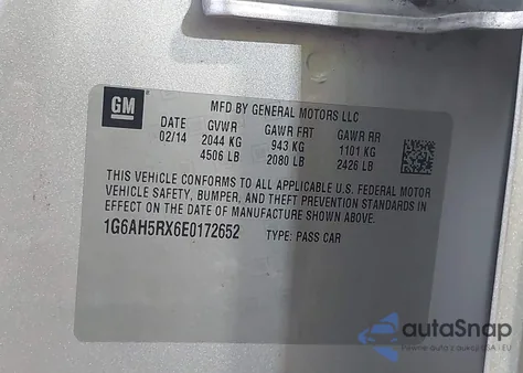 2014 Cadillac Ats Luxury z USA, uszkodzony, nr VIN 1G6AH5RX6E0172652